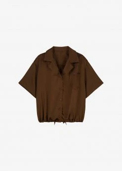 Inch Vacation Edit Hadi Satin Shirt - Brown