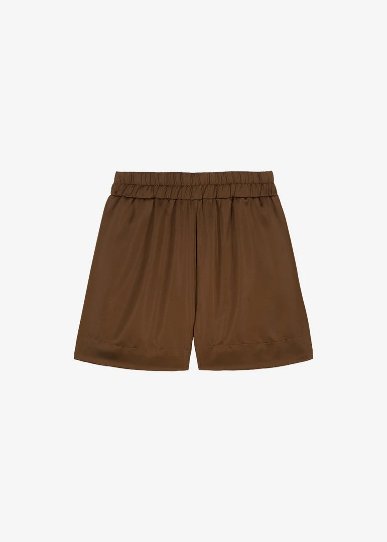 Inch Hadi Satin Shorts - Brown Vacation Edit