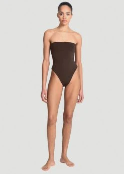 CLOTHING Aexae Bandeau One Piece Swimsuit - Brown