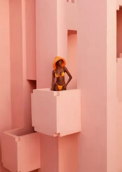 CLOTHING Aexae Gathered Swim Top - Orange