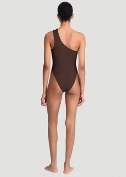 Aexae Knot One Piece Swimsuit - Brown CLOTHING
