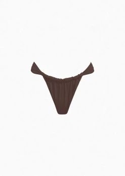 Aexae Ruched Swimsuit Bottoms - Brown
