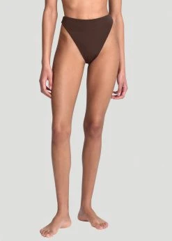 CLOTHING Aexae Triangle High Cut Swimsuit Bottoms - Brown