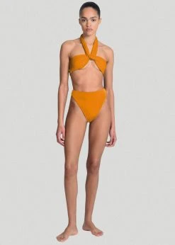 CLOTHING Aexae Wrap Tie Swim Top - Orange