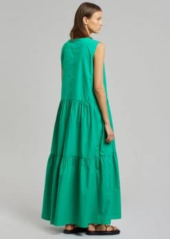 The Frankie Shop Aka Flouncy Long Dress - Green CLOTHING