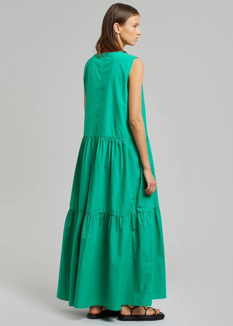 The Frankie Shop Aka Flouncy Long Dress - Green CLOTHING