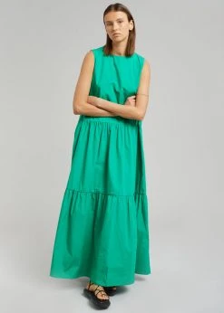 The Frankie Shop Aka Flouncy Long Dress - Green CLOTHING