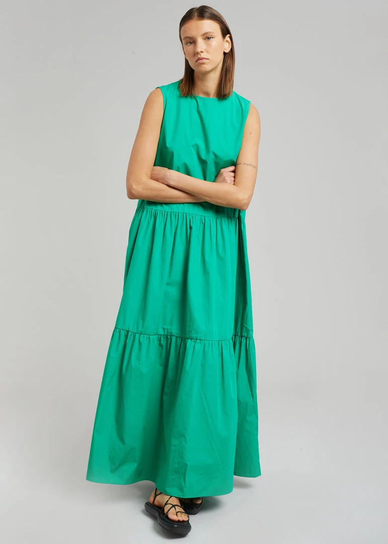 The Frankie Shop Aka Flouncy Long Dress - Green CLOTHING