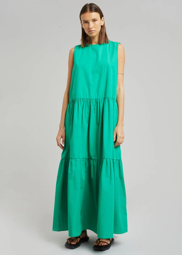 The Frankie Shop Aka Flouncy Long Dress - Green CLOTHING