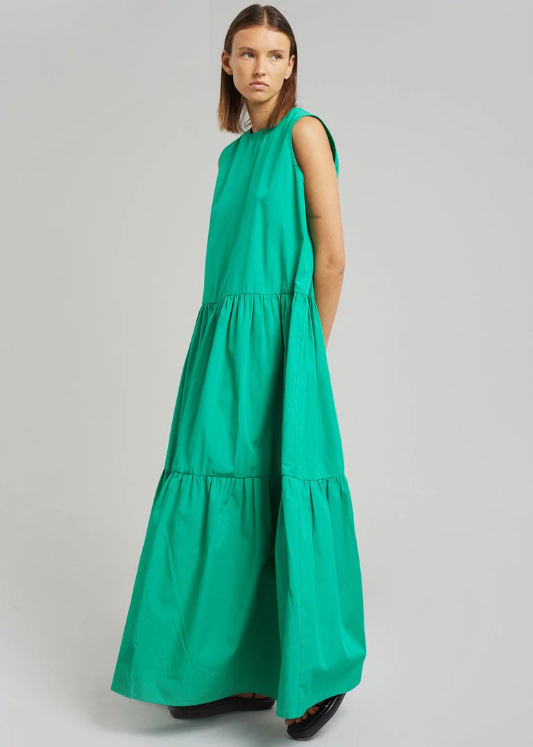The Frankie Shop Aka Flouncy Long Dress - Green CLOTHING