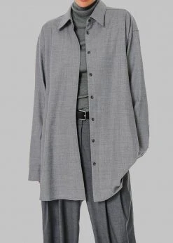 The Frankie Shop CLOTHING Alanis Button Down Shirt - Storm Grey