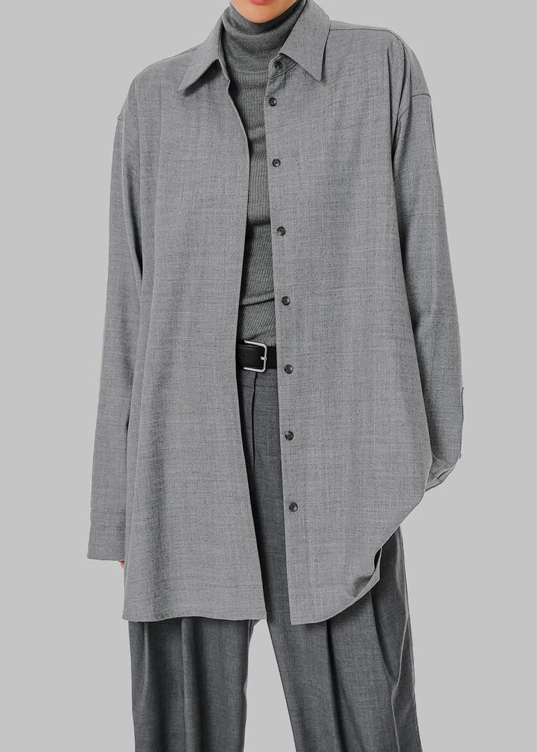 The Frankie Shop CLOTHING Alanis Button Down Shirt - Storm Grey