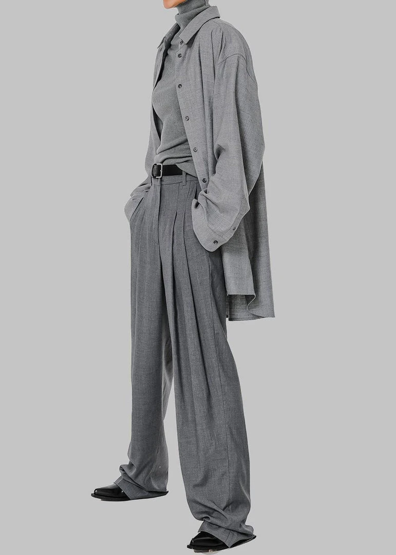 The Frankie Shop CLOTHING Alanis Button Down Shirt - Storm Grey