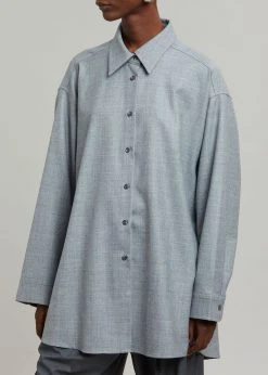 The Frankie Shop CLOTHING Alanis Button Down Shirt - Storm Grey