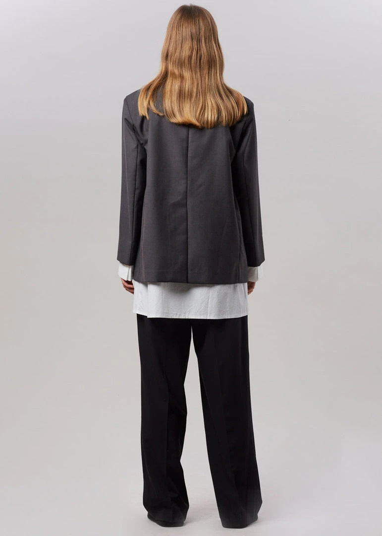 The Frankie Shop Amaga Layered Blazer - Charcoal CLOTHING