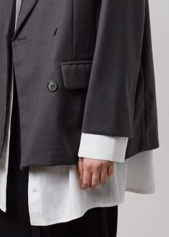 The Frankie Shop Amaga Layered Blazer - Charcoal CLOTHING