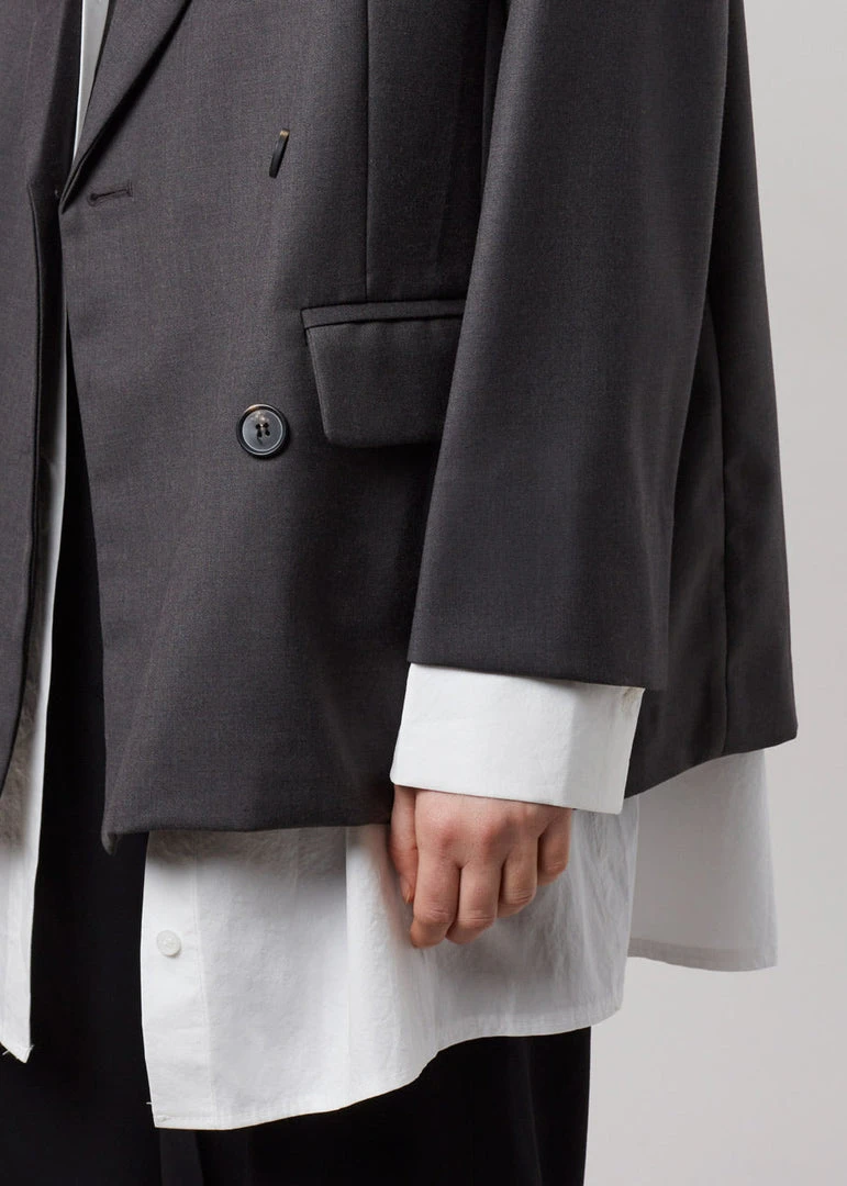 The Frankie Shop Amaga Layered Blazer - Charcoal CLOTHING