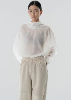 CLOTHING Amomento Drawstring Denim Pants - Beige