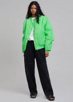 Amomento Drawstring Denim Pants - Black CLOTHING