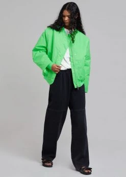 Amomento Drawstring Denim Pants - Black CLOTHING