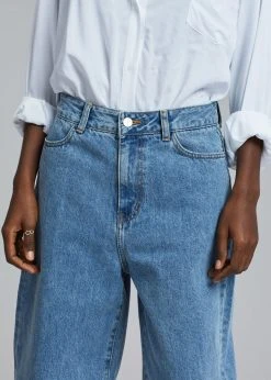 CLOTHING Amomento Recycled Cotton Denim- Mid Blue