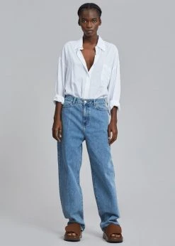 CLOTHING Amomento Recycled Cotton Denim- Mid Blue