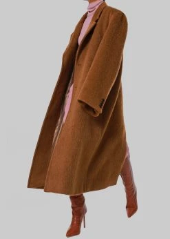 The Frankie Shop CLOTHING Anei Alpaca Coat - Tawney