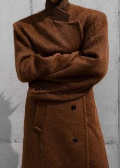 The Frankie Shop CLOTHING Anei Alpaca Coat - Tawney