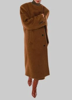 The Frankie Shop CLOTHING Anei Alpaca Coat - Tawney
