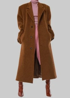 The Frankie Shop CLOTHING Anei Alpaca Coat - Tawney