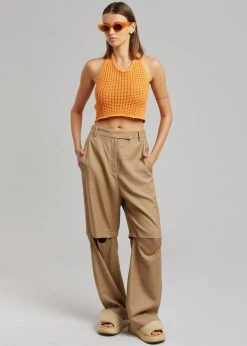 The Plan Anikka Backless Crochet Top - Orange