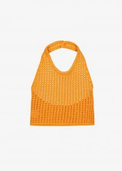 The Plan Anikka Backless Crochet Top - Orange