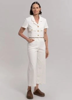 Blossom Anna Wide Denim Pants - Cream