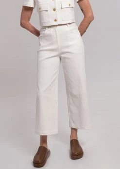 Blossom Anna Wide Denim Pants - Cream