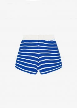 The Plan CLOTHING Aqua Knit Short - Navy Stripe