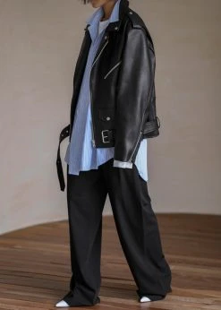 The Frankie Shop Aria Faux Leather Jacket - Black