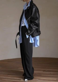 The Frankie Shop Aria Faux Leather Jacket - Black