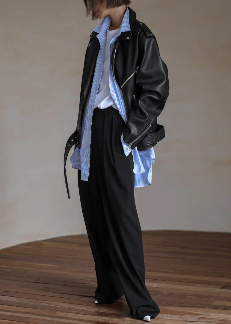 The Frankie Shop Aria Faux Leather Jacket - Black