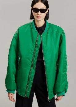 The Frankie Shop CLOTHING Astra Bomber Jacket - Kelly Green