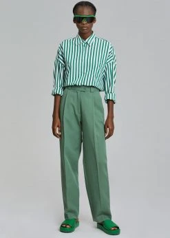 The Frankie Shop CLOTHING Atreides Pleated Pants - Forest Green
