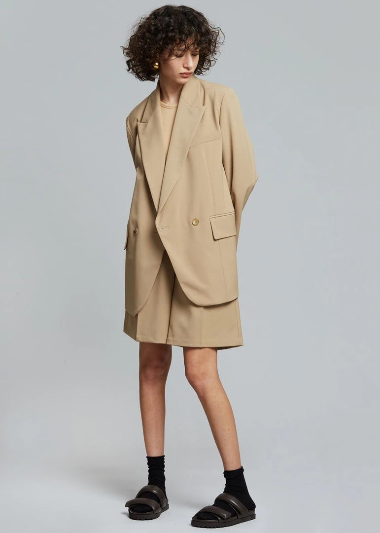 Mellor Aya Belted Suit Shorts - True Tan