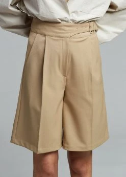Mellor Aya Belted Suit Shorts - True Tan