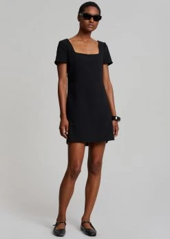 The Frankie Shop Bardot Mini Dress - Black CLOTHING