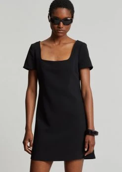 The Frankie Shop Bardot Mini Dress - Black CLOTHING