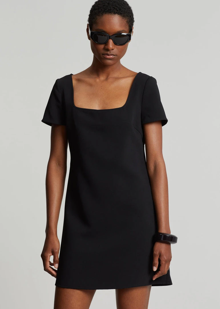 The Frankie Shop Bardot Mini Dress - Black CLOTHING