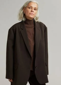 The Frankie Shop Bea Blazer - Dark Espresso CLOTHING