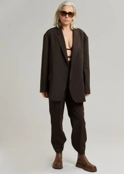 The Frankie Shop Bea Blazer - Dark Espresso CLOTHING