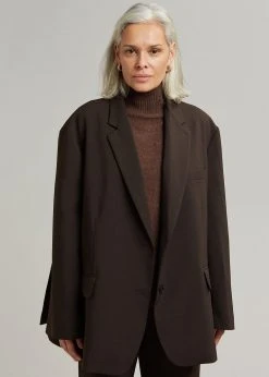 The Frankie Shop Bea Blazer - Dark Espresso CLOTHING