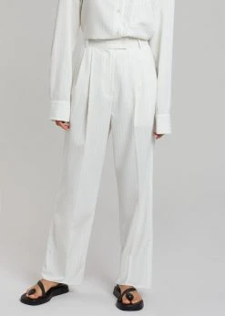 The Frankie Shop CLOTHING Bea Fluid Pinstripe Suit Pants - Off White