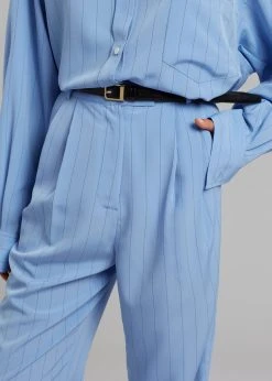 The Frankie Shop CLOTHING Bea Fluid Stripe Suit Pants - Powder Blue